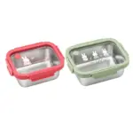 Corelle, Pyrex Miffy Floral 2pc Rectangle SS Storage 820ml & 1250ml