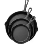 Grater, Set of 3 Pre-Seasoned Cast Iron Skillets Frying Pans